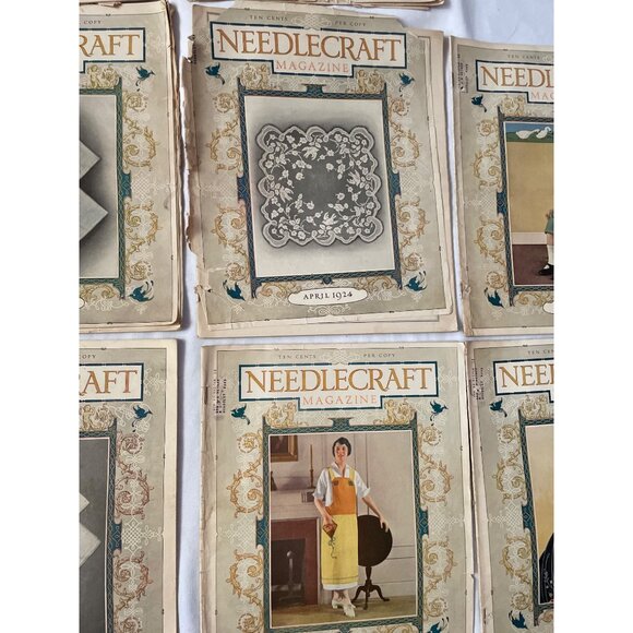 Vintage Needlecraft Magazines Lot Of 12 From 1924 Featuring Decorative Covers & - Picture 5 of 16